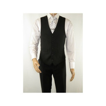 Mens RENOIR Vest Wool 140 Adjustable ,V-Neck two Pocket Full Lining 508-1 Black image 9