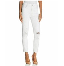 J Brand Womens 24 White High Rise Cropped Distressed Skinny Leg Jeans Defect Z70 - £11.75 GBP