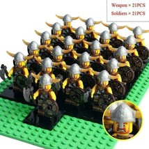 21pcs/set Medieval Castle Vikings Warriors The Viking Great Army Minifigures Toy - £26.37 GBP