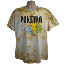 Pokemon Pikachu Pika Yellow Tie Dye Graphic T-Shirt 2XL Stretch Cotton U... - $19.79