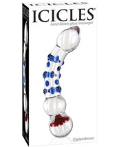 Icicles No. 18 Hand Blown Glass Massager - Clear W/blue Knobs - $51.75