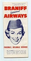Braniff International Airways Spring &amp; Summer Schedules April 1954 - £21.68 GBP
