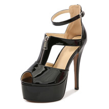 14cm Extreme High Heels Platforms Women Sandals T-Tied Ankle Strap Sexy Pole Dan - £60.00 GBP