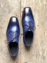 Stylish Handmade Men&#39;s Two Tone Blue Lace Up Shoes , Custom Made Shoes For Men - £115.48 GBP+