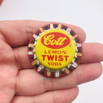 Vintage Homemade Colt Lemon Twist Soda Yellow Bottlecap Pin Brooch 1.5&quot; Dia - $9.49