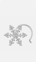 15Ct Diamanti Finti Fiocco Bottone Naso Piercing Pin 14k Placcato Oro Bianco - £9.89 GBP