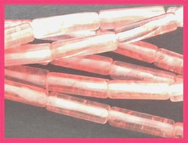 4mm x 13mm Cherry Quartz Round Tube Beads (30+/- per strand) - £3.13 GBP