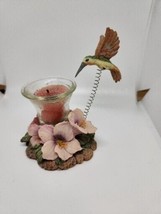 Vintage Ceramic Hummingbird And Flowers Candle Holder Spring - £10.06 GBP