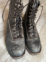Men’s 10.5 Military Square Toe Combat Boots w/ Vibram Soles Distressed Goth - £66.83 GBP