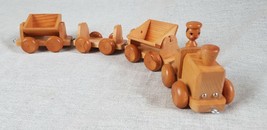 Vintage German Wooden Train With Tipping Carriages - $56.72