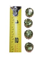 (4) Vintage  3/8 inch Green Gold-Toned Round Facet Prong Set Rhinestone ... - $12.79