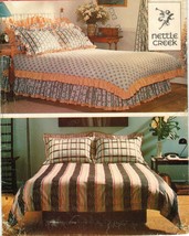 Vtg Queen King Bed Bedroom Decor Duvet Cover Pillow Sham Dust Ruffle Sew... - $12.99