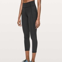 Lululemon Time To Sweat Crop Leggings Black 23&quot; High Rise W6AWSS Women&#39;s... - $29.39