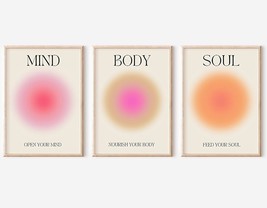 Positive Aura Posters For Room 3 Pc\. Colorful Aura Gradient Canvas Wall Art - £25.15 GBP
