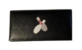 New Bowling Pins Design Leather Checkbook Cover - £17.52 GBP