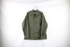 Vintage 60s Vietnam Era Mens Large Faded Sateen Cotton OG 107 Button Shirt USA - £74.46 GBP