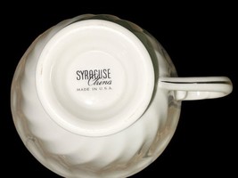 Syracuse China Wedding Ring Silhouette Footed Cup White Platinum Trim USA Teacup image 5