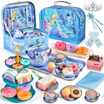 Tea Party Set For Little Girls Frozen Toys Inspired Elsa Princess Gift, 49Pcs Ki - £39.08 GBP