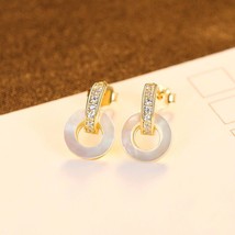 Earrings S925 Silver Stud Earrings Shell Circular Earrings Mid-Ancient H... - £15.92 GBP