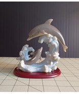 DOLPHIN MOM AND BABY FIGURINE WITH STAND - $11.88