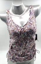 Lands End Tankini Swimsuit Top Womens Size 6 Purple Tan Paisley Underwir... - £27.09 GBP