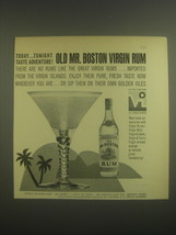 1962 Old Mr. Boston Rum Ad - Today Tonight taste adventure! - £14.50 GBP