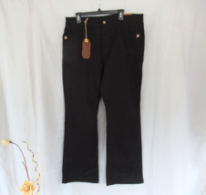 Apollo Jeans women&#39;s pants boot-cut Size 19/20 black inseam 31&quot; stretch New - $19.55