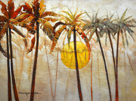 &#39;Sunset Palms&#39; by Kanayo Ede. Giclee Print on Canvas. 30&quot; x 40&quot; - £230.41 GBP