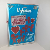 Vtg Beistle Honeycomb Valentine&#39;s Day Decorations Die Cut Cupid Hearts Set 1979 - £15.79 GBP