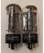 6L6GB GE Matched Distortion Pair Tubes NOS Testing Black Plate Top D Getter - $85.00