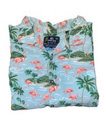 MBX Cabana Collection Flamingo Palm Tree Print Button Up Camp Shirt XXL  - £22.27 GBP