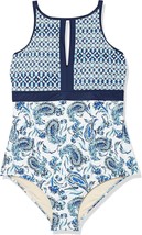Coastal Blue Women&#39;s Swimsuit, Empire Waist Navy Floral 1X (16W-18W) - $29.99