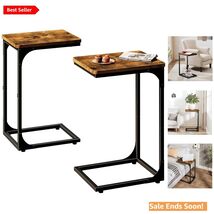 Versatile C Table Set of 2 - Rustic Brown Couch Tray Tables for Your Home - $87.07