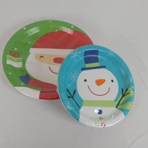 Holiday Paper Plates 2 Packages Dinner Santa Snack Snowman Unopened Targ... - $7.85