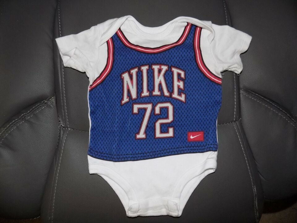 NIKE #72 Basketball Jersey Print One-Piece Snap Tee Size 0/3 Months EUC - $13.65