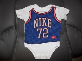 NIKE #72 Basketball Jersey Print One-Piece Snap Tee Size 0/3 Months EUC - £8.57 GBP