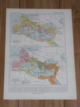 1925 Vintage Historical Map Of Roman Empire / Ancient Rome Inset Map - $26.09