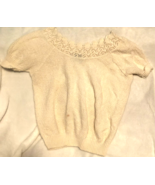 Vintage Adele Knitwear Sweater White Large Made In USA Sh1 - $9.90