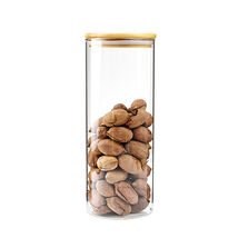 Borosilicate glass Jar with bamboo lid 85/200 MM 32 fl. oz - $16.19 CAD
