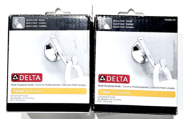 2 Pack Delta Tolva Collection Multi Purpose Hook Chrome Finish Tov35-pc - £28.43 GBP