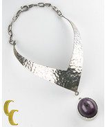 Native American Sterling Silver Plaque Bib Pendant Star Sapphire GIA Cer... - $110,595.63 MXN
