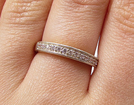 Gold Over 925 Silver - White Cubic Zirconia Band Ring Sz 7 - RG2963 - £20.91 GBP