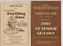 Granbury Opera House 1991 Summer Season Booklet And Anything Goes Program - £14.01 GBP