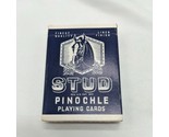 Vintage Stud Playing Cards Pinochle Blue Linen Finish Cards Walgreens - £11.77 GBP