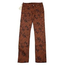 Machine Jeans Womens 5 Brown Denim Flat Front Pockets Straight Pants - $28.59