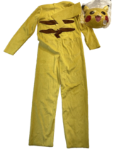 Pokemon Pikachu Kids Costume Halloween Jumpsuit Mask Large 10-12 - $10.87