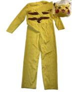 Pokemon Pikachu Kids Costume Halloween Jumpsuit Mask Large 10-12 - £8.67 GBP