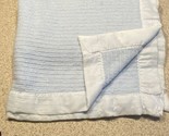 Vintage Blue Thermal Waffle Weave Acrylic Blanket Nylon Trim 36x48 Baby ... - £37.30 GBP