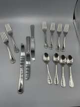 Libbey 13 Piece Flatware Outlined Edge 18/10 Stainless Korea Forks Spoons Knives - £18.68 GBP