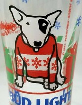 Vintage 1987 Bud Light Spuds Mackenzie Xmas Glass Holiday Sweater Dog 7&quot; Tall - £9.74 GBP